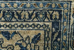 Tapis persan large 10x13 bleu marine et taupe, tapis en laine fait main, 311x402 cm