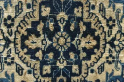 Tapis persan large 10x13 bleu marine et taupe, tapis en laine fait main, 311x402 cm