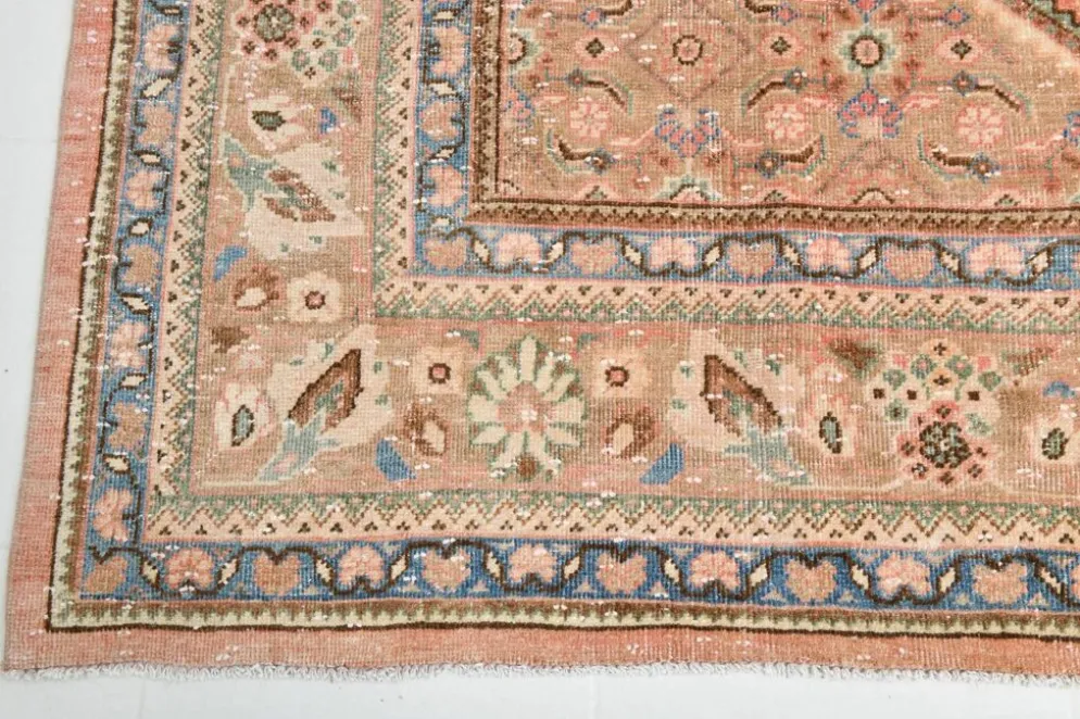 Tapis persan oriental antique saumon rose 10x13, 296x387 cm