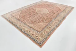 Tapis persan oriental antique saumon rose 10x13, 296x387 cm
