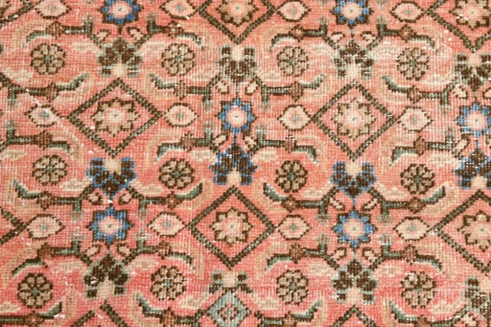 Tapis persan oriental antique saumon rose 10x13, 296x387 cm