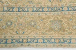 Tapis persan Tabriz vintage antique noué à la main bleu ciel, 293x407 cm