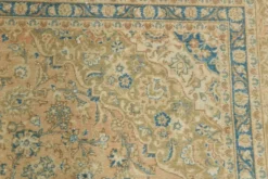 Tapis persan Tabriz vintage antique noué à la main bleu ciel, 293x407 cm