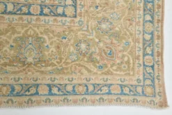 Tapis persan Tabriz vintage antique noué à la main bleu ciel, 293x407 cm