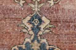 Tapis persan vintage décoratif pastel aux tons terracotta, 238x357 cm