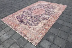 Tapis persan vintage de style oriental bleu marine, 228x338 cm