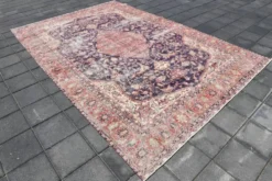 Tapis persan vintage de style oriental bleu marine, 228x338 cm