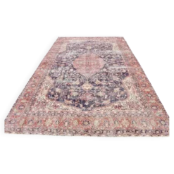 Tapis persan vintage de style oriental bleu marine, 228x338 cm
