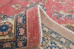 Tapis persan vintage en laine noué main, rouge, motifs floraux, 291x384 cm