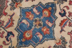 Tapis persan vintage en laine noué main, rouge, motifs floraux, 291x384 cm