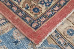 Tapis persan vintage en laine noué main, rouge, motifs floraux, 291x384 cm