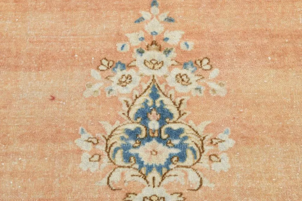 Tapis persan vintage en laine noué main, style classique, motif floral, 300x368.
