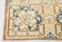 Tapis persan vintage en laine noué main, style classique, motif floral, 300x368.