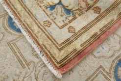 Tapis persan vintage en laine noué main, style classique, motif floral, 300x368.