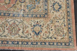 Tapis persan vintage floral rose saumon, tapis de salon 9x12, 280x382 cm