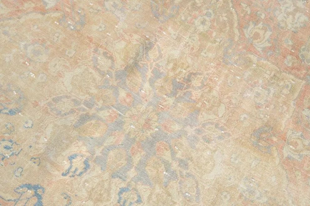 Tapis persan vintage large en nuances de rose, tapis noué à la main, 282x426 cm