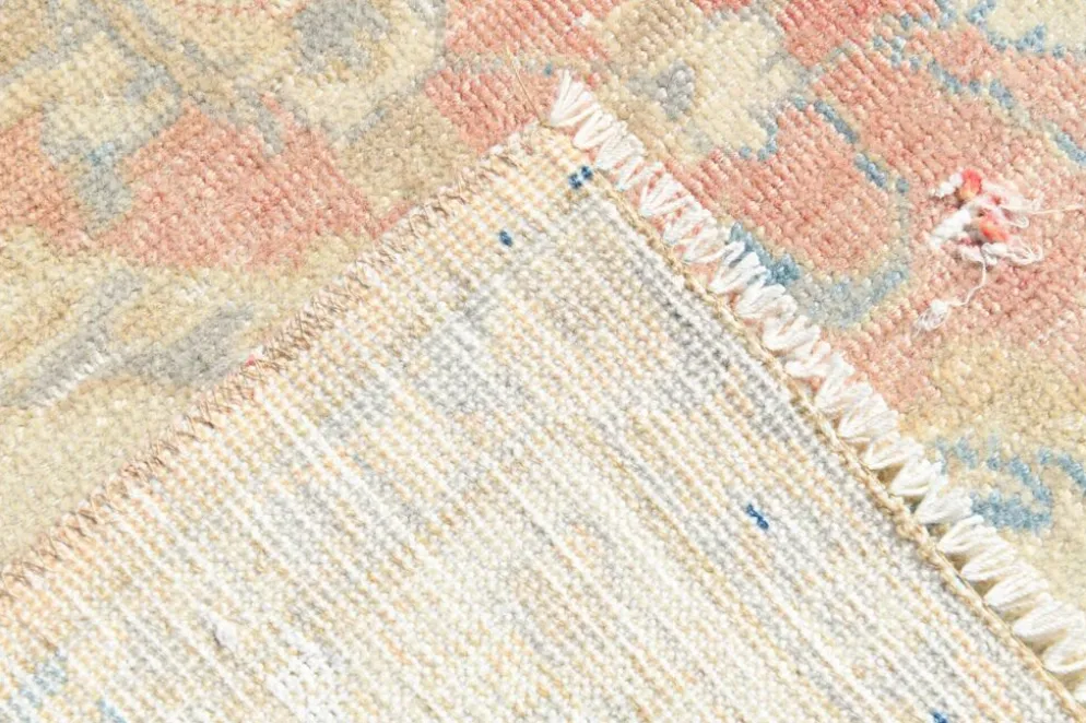 Tapis persan vintage large en nuances de rose, tapis noué à la main, 282x426 cm