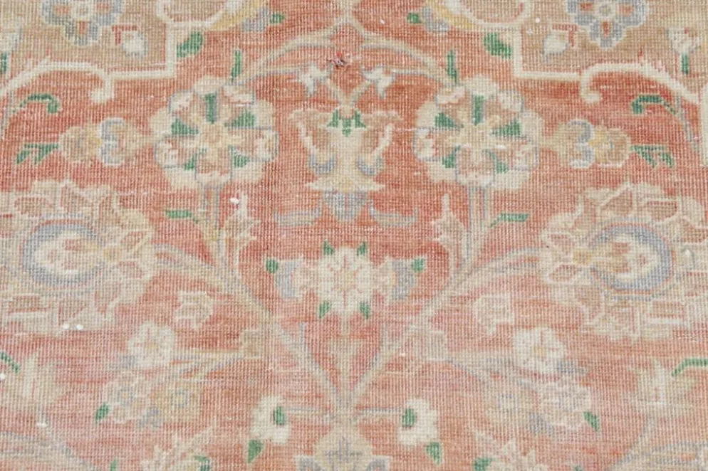Tapis persan vintage rose blush 9x13, décoration de luxe faite à la main, 283x408 cm