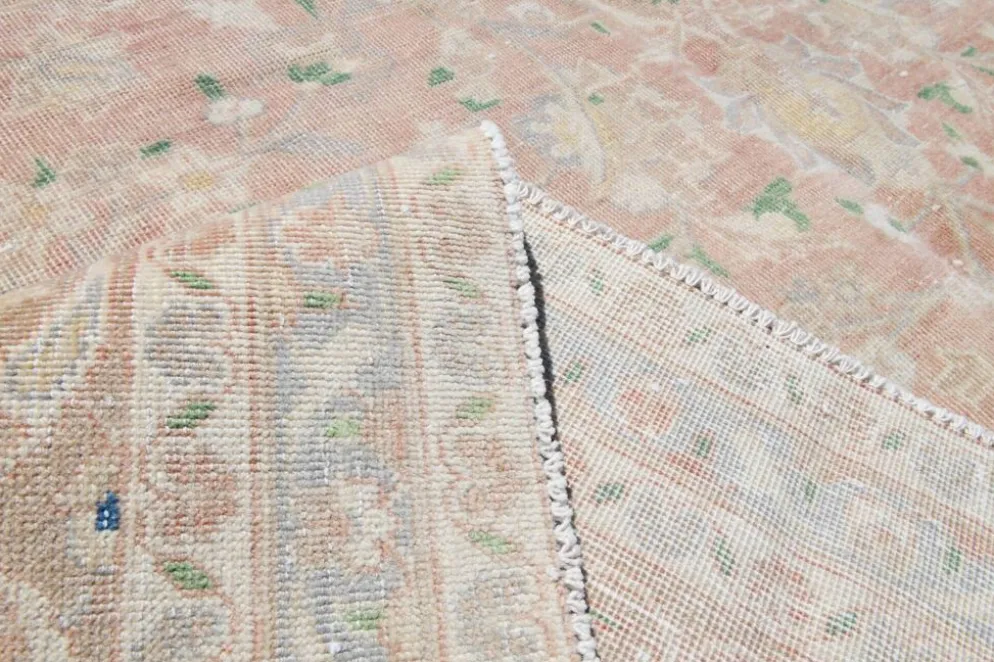 Tapis persan vintage rose blush 9x13, décoration de luxe faite à la main, 283x408 cm
