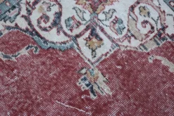 Tapis persan vintage rouge brique, tapis oriental noué à la main, 209x325 cm