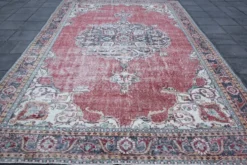 Tapis persan vintage rouge brique, tapis oriental noué à la main, 209x325 cm