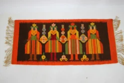 Tapis polonais en laine des années 1960 132x51cm
