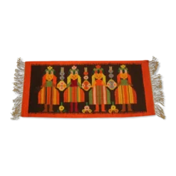 Tapis polonais en laine des années 1960 132x51cm