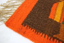 Tapis polonais en laine des années 1960 132x51cm