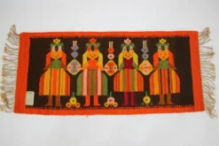 Tapis polonais en laine des années 1960 132x51cm