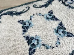 Tapis pure laine bleu 125x78cm