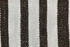 Tapis Rayé Noir et Blanc, Tissé à la Main, Style Moderne et Minimaliste, 131x203