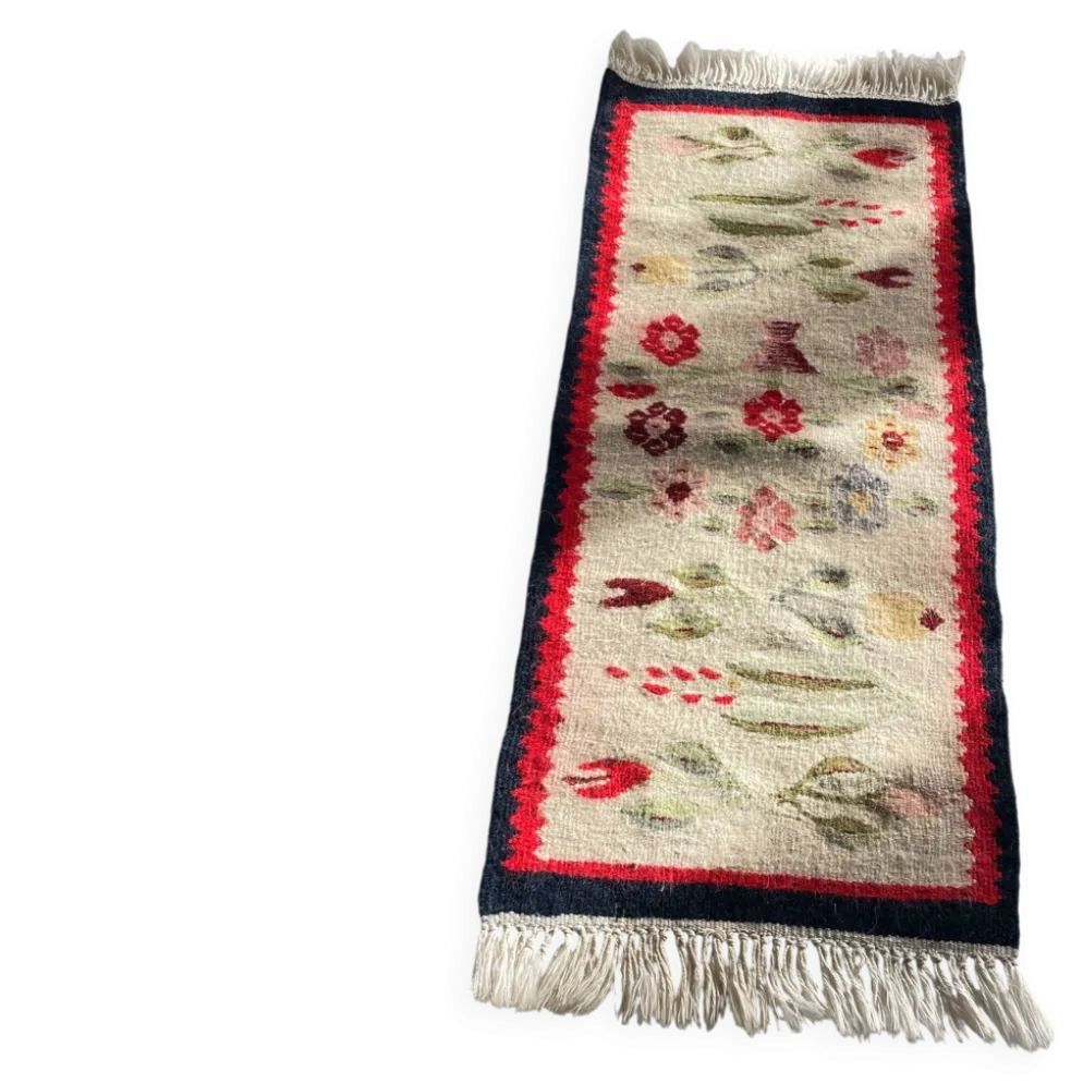 Tapis Rollakan décor de tulipes vintage