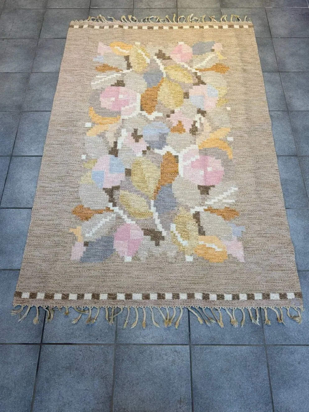 Tapis Rollakan vintage suédois par Ingegerd Silow