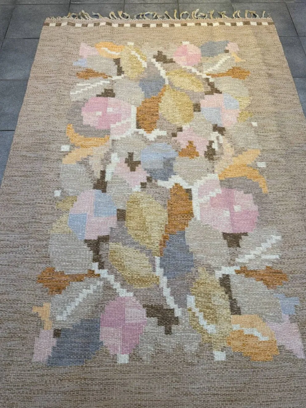 Tapis Rollakan vintage suédois par Ingegerd Silow