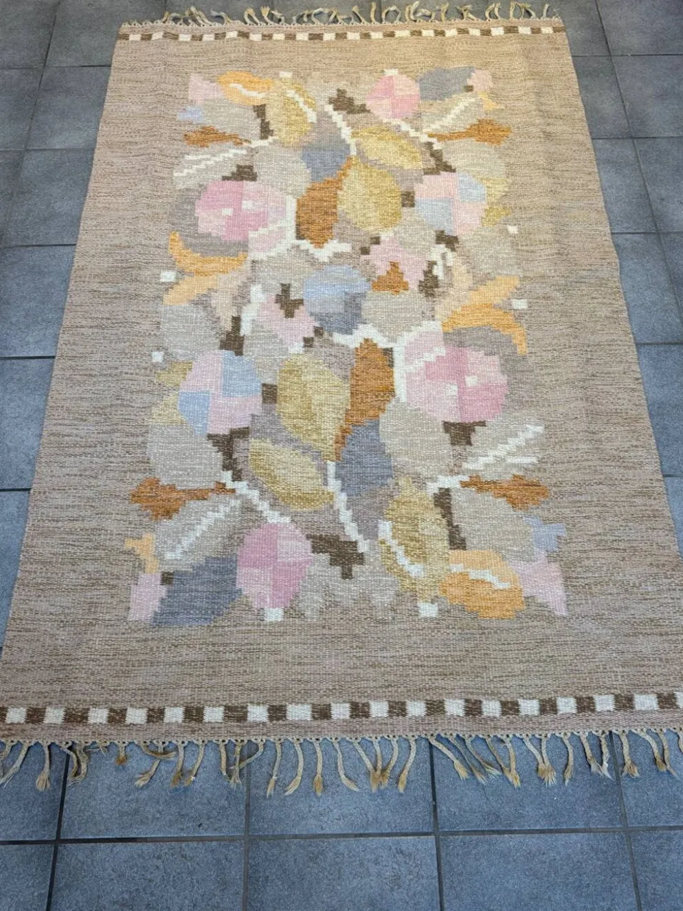 Tapis Rollakan vintage suédois par Ingegerd Silow