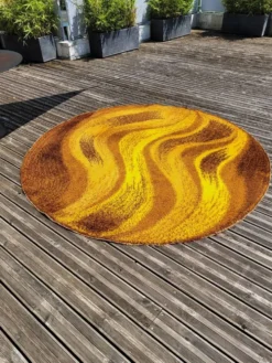Tapis rond vintage en laine - Diamètre 235cm