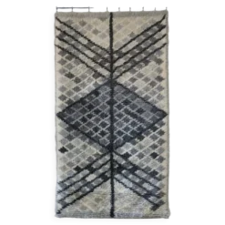 Tapis rya en laine grise, style milieu du siècle | Suède | Années 1960