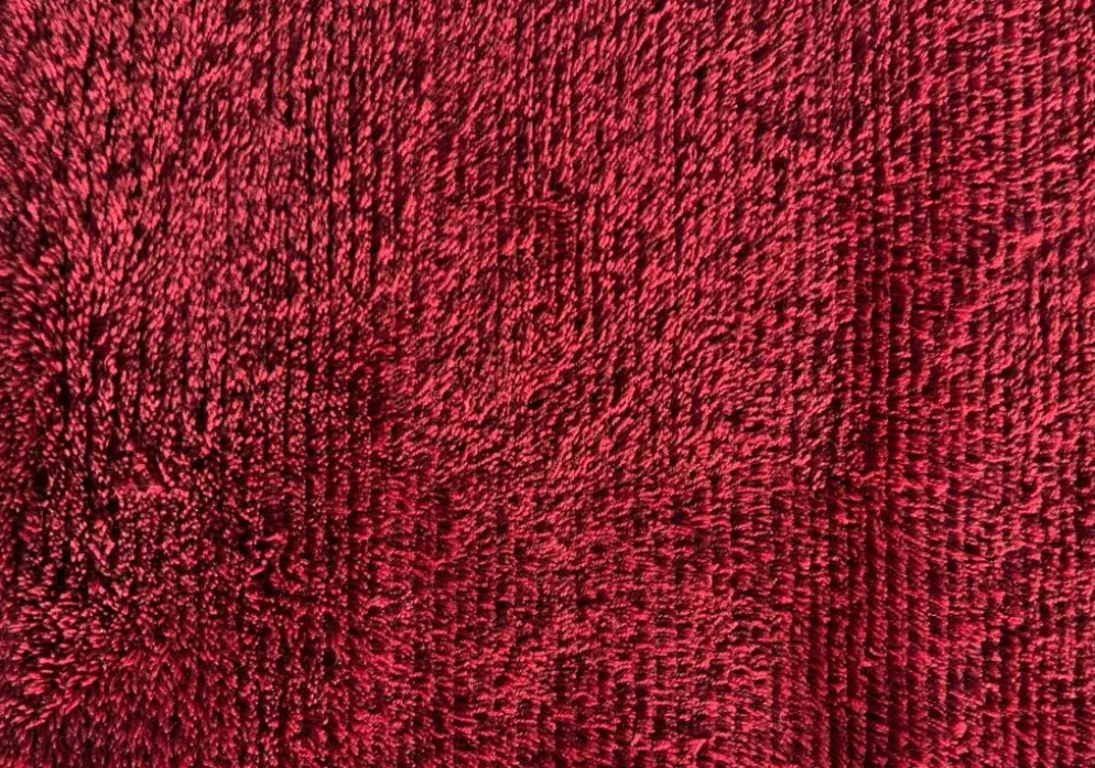 Tapis Rya en laine tissé à la main, design scandinave rouge vintage, années 1970