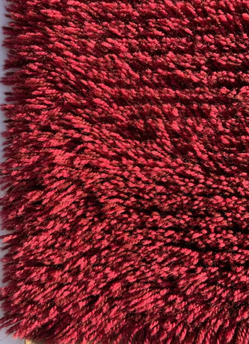 Tapis Rya en laine tissé à la main, design scandinave rouge vintage, années 1970