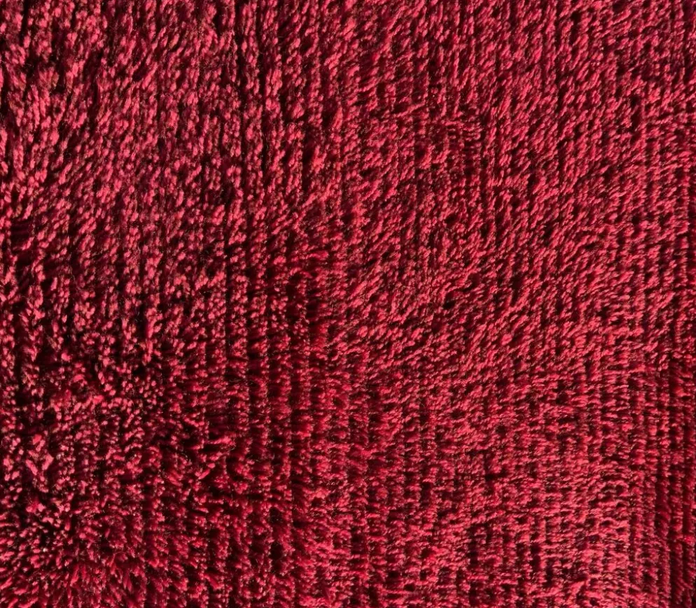 Tapis Rya en laine tissé à la main, design scandinave rouge vintage, années 1970
