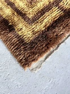 Tapis Rya scandinave, années 1960, 100 % laine, milieu du siècle
