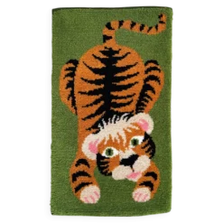 Tapis Rya scandinave tigre laine années 70