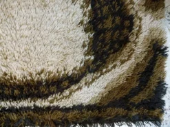 Tapis scandinave abstrait marron par Ege Rya, Danemark années 1960