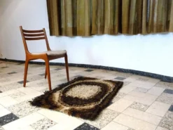 Tapis scandinave abstrait marron par Ege Rya, Danemark années 1960