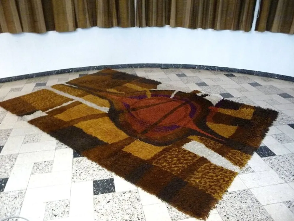 Tapis scandinave décor abstrait par Ege Rya, Danemark années 1960