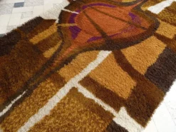 Tapis scandinave décor abstrait par Ege Rya, Danemark années 1960