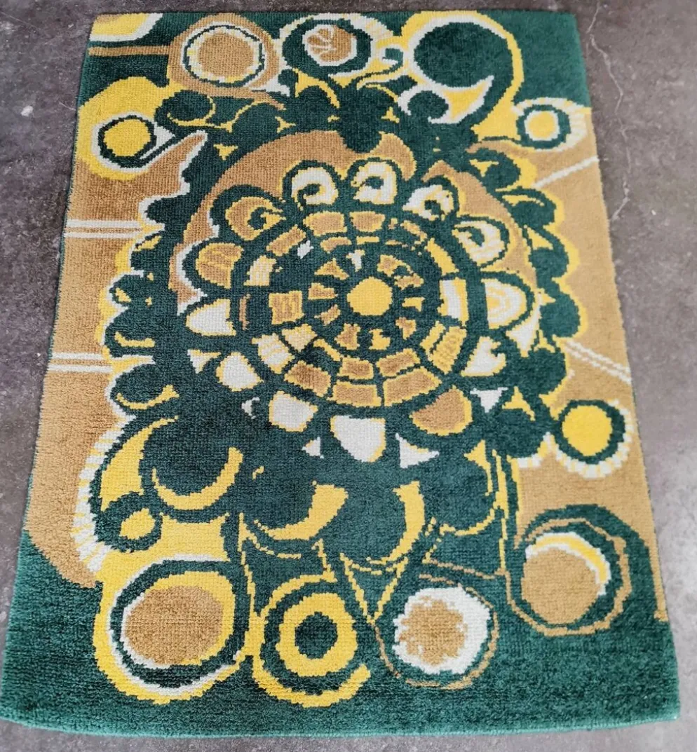 Tapis scandinave Rya vintage space age 70's