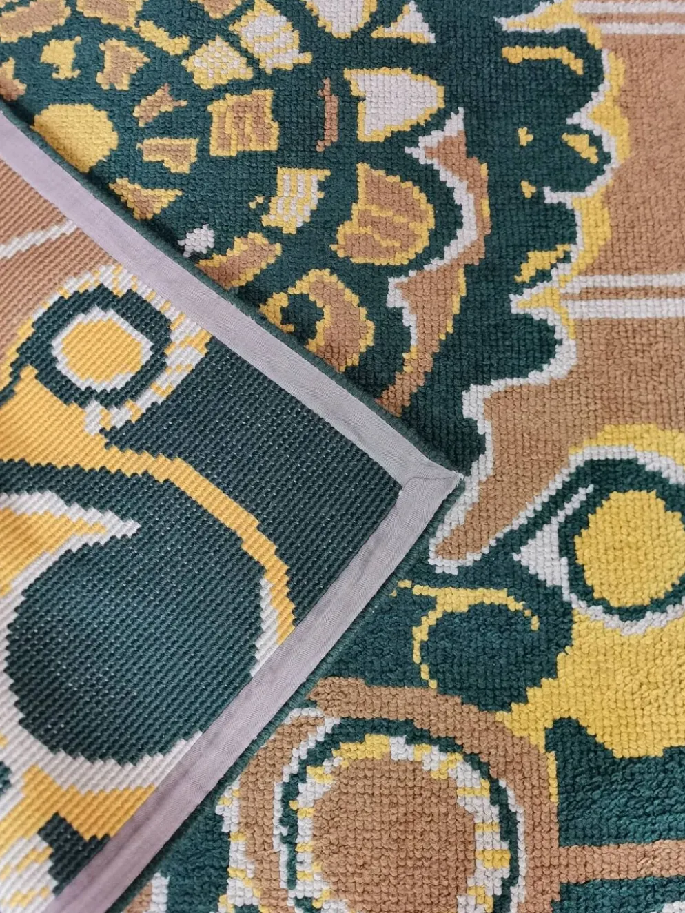 Tapis scandinave Rya vintage space age 70's
