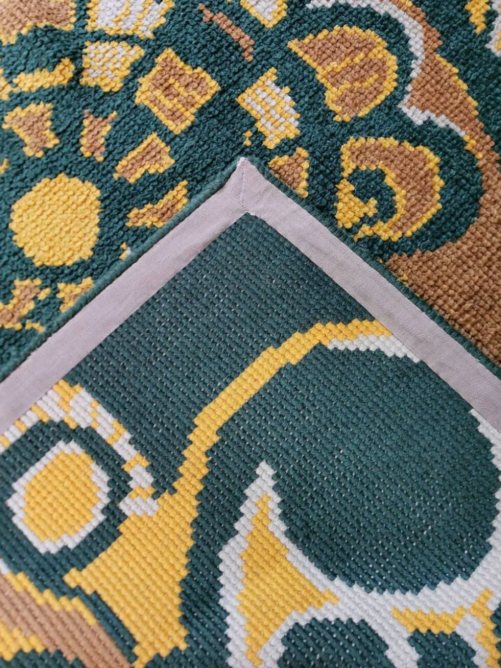 Tapis scandinave Rya vintage space age 70's