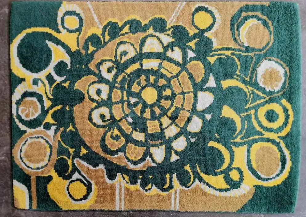 Tapis scandinave Rya vintage space age 70's